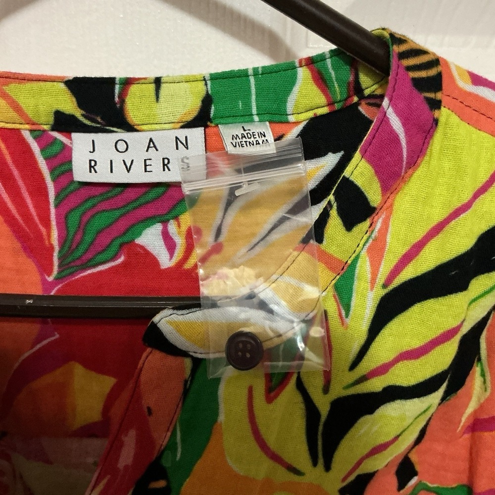 Joan Rivers BRIGHT VIBRANT shirt Jacket Large New No Tags Red Orange Yellow - Picture 4 of 6